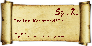 Szeitz Krisztián névjegykártya